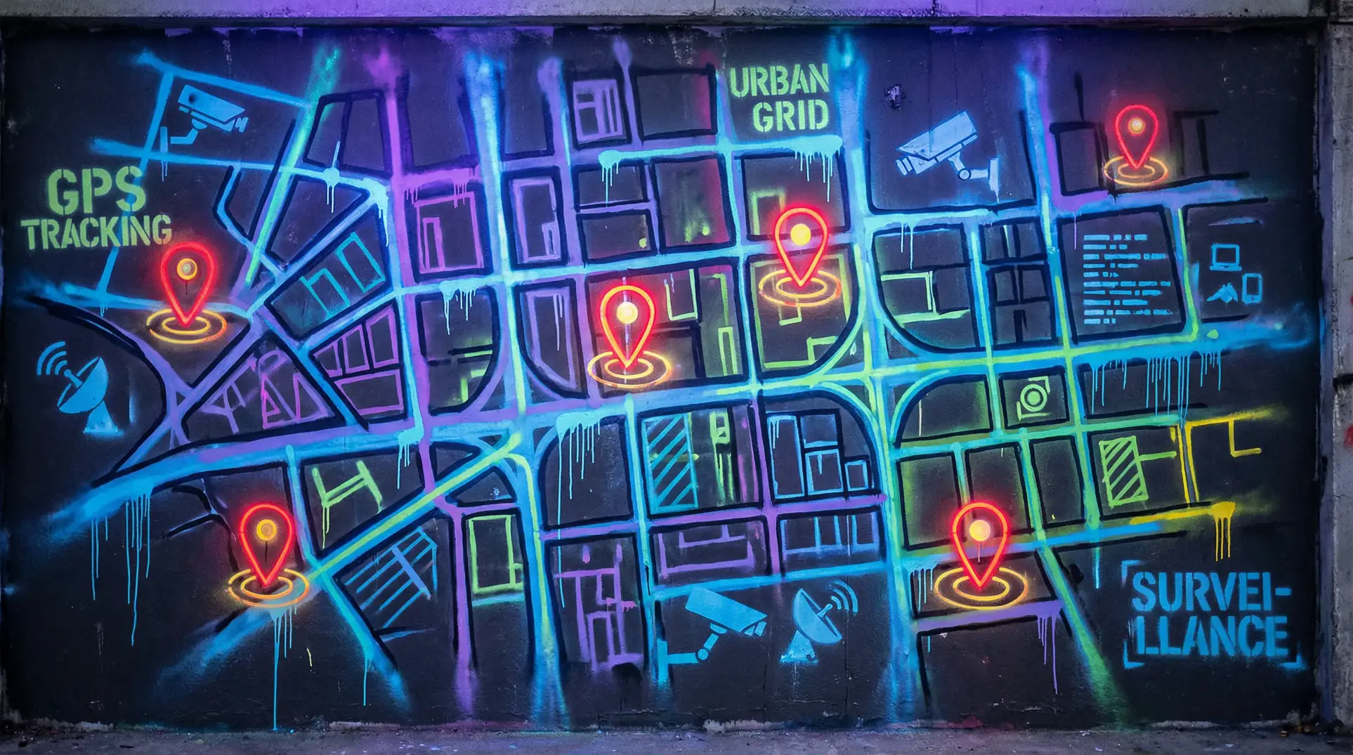 电影版葫芦娃 狗仔追踪地图 - 城市涂鸦风格